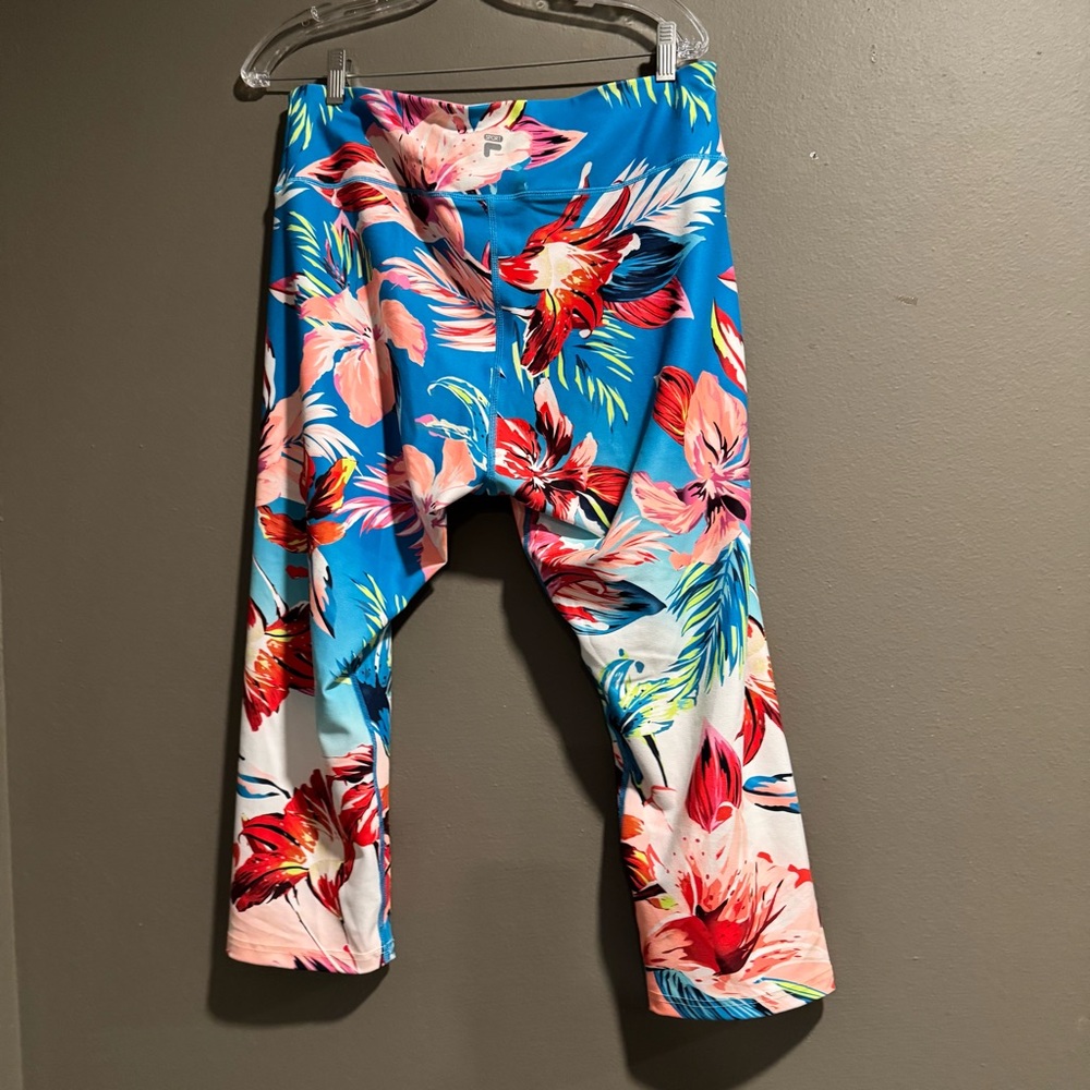 Fila Sport Multicolor Floral Capri Leggings Size XXL - Picture 3 of 6